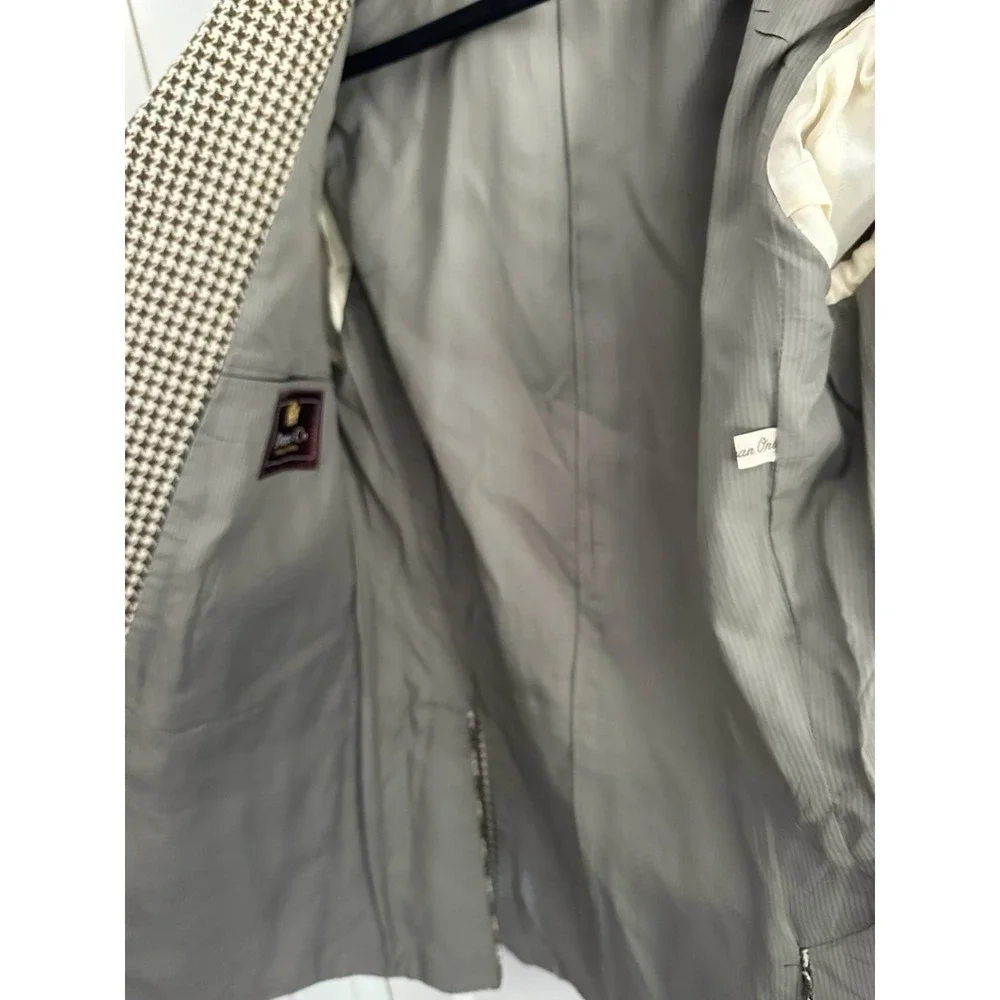 VTG Harris Tweed Dunn & Co Blazer Mens 40 Houndstooth Country Sports Jacket 70s